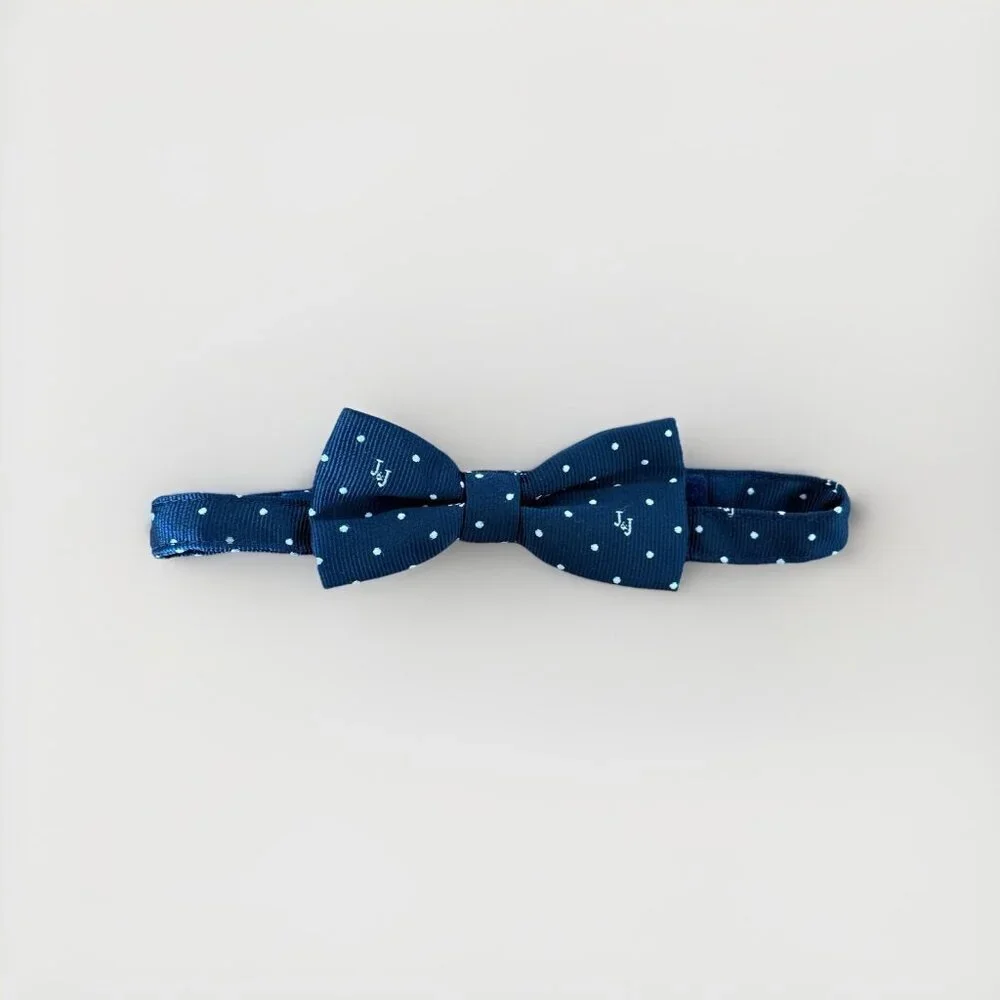 Janie and Jack Bow Tie blue Logo polka dot Infant Toddler Bowtie Classic Preppy